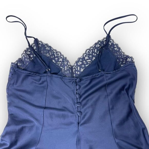 Victoria’s Secret Lace Keyhole Cutout Lingerie Romper One Piece Teddy Blue XS - Picture 7 of 12